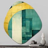 Emerald And Golden Arches I - Asymmetric Metal Wall Art