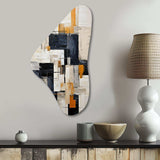 Ivory Illusions Abstract Shapes II - Asymmetric Metal Wall Art