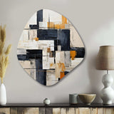 Ivory Illusions Abstract Shapes II - Asymmetric Metal Wall Art