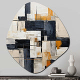 Ivory Illusions Abstract Shapes II - Asymmetric Metal Wall Art