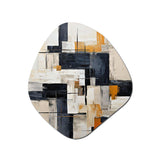 Ivory Illusions Abstract Shapes II - Asymmetric Metal Wall Art