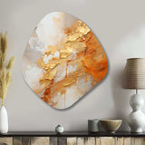 Gold White Champagne Sunrise Spirals I - Asymmetric Metal Wall Art