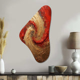 Red Gold Fusion Spiral - Asymmetric Metal Wall Art