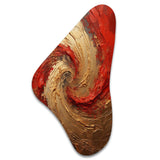 Red Gold Fusion Spiral - Asymmetric Metal Wall Art