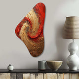 Red Gold Fusion Spiral - Asymmetric Metal Wall Art