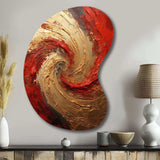 Red Gold Fusion Spiral - Asymmetric Metal Wall Art