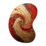 Red Gold Fusion Spiral - Asymmetric Metal Wall Art