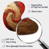 Red Gold Fusion Spiral - Asymmetric Metal Wall Art