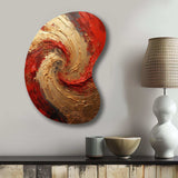 Red Gold Fusion Spiral - Asymmetric Metal Wall Art