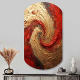 Red Gold Fusion Spiral - Asymmetric Metal Wall Art