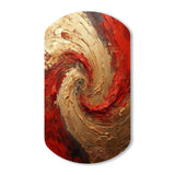 Red Gold Fusion Spiral - Asymmetric Metal Wall Art