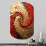 Red Gold Fusion Spiral - Asymmetric Metal Wall Art