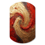 Red Gold Fusion Spiral - Asymmetric Metal Wall Art