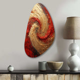 Red Gold Fusion Spiral - Asymmetric Metal Wall Art