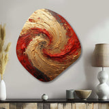 Red Gold Fusion Spiral - Asymmetric Metal Wall Art