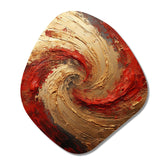 Red Gold Fusion Spiral - Asymmetric Metal Wall Art