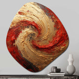 Red Gold Fusion Spiral - Asymmetric Metal Wall Art