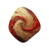 Red Gold Fusion Spiral - Asymmetric Metal Wall Art