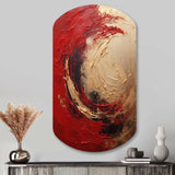 Red Gold Fusion Spiral I - Asymmetric Metal Wall Art