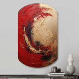 Red Gold Fusion Spiral I - Asymmetric Metal Wall Art