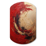 Red Gold Fusion Spiral I - Asymmetric Metal Wall Art