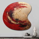 Red Gold Fusion Spiral I - Asymmetric Metal Wall Art