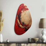 Red Gold Fusion Spiral I - Asymmetric Metal Wall Art