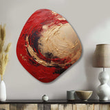 Red Gold Fusion Spiral I - Asymmetric Metal Wall Art