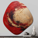 Red Gold Fusion Spiral I - Asymmetric Metal Wall Art