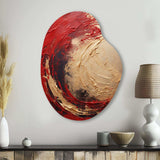 Red Gold Fusion Spiral I - Asymmetric Metal Wall Art