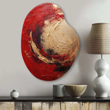 Red Gold Fusion Spiral I - Asymmetric Metal Wall Art