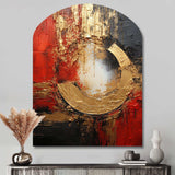 Red Gold Fusion Spiral II - Asymmetric Metal Wall Art