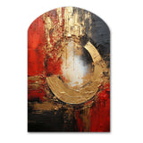 Red Gold Fusion Spiral II - Asymmetric Metal Wall Art