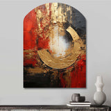 Red Gold Fusion Spiral II - Asymmetric Metal Wall Art