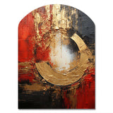 Red Gold Fusion Spiral II - Asymmetric Metal Wall Art