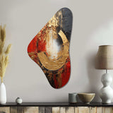 Red Gold Fusion Spiral II - Asymmetric Metal Wall Art