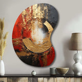 Red Gold Fusion Spiral II - Asymmetric Metal Wall Art