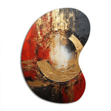 Red Gold Fusion Spiral II - Asymmetric Metal Wall Art