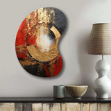 Red Gold Fusion Spiral II - Asymmetric Metal Wall Art