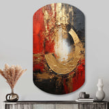 Red Gold Fusion Spiral II - Asymmetric Metal Wall Art