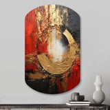 Red Gold Fusion Spiral II - Asymmetric Metal Wall Art