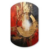 Red Gold Fusion Spiral II - Asymmetric Metal Wall Art