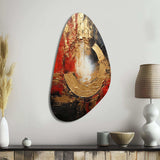 Red Gold Fusion Spiral II - Asymmetric Metal Wall Art