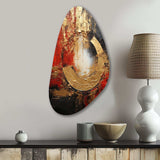 Red Gold Fusion Spiral II - Asymmetric Metal Wall Art