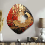 Red Gold Fusion Spiral II - Asymmetric Metal Wall Art