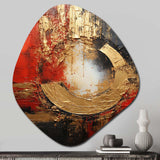 Red Gold Fusion Spiral II - Asymmetric Metal Wall Art