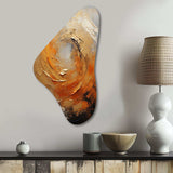 Gold Orange Desert Mirage Spiral - Asymmetric Metal Wall Art