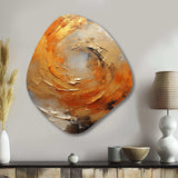 Gold Orange Desert Mirage Spiral - Asymmetric Metal Wall Art