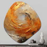 Gold Orange Desert Mirage Spiral - Asymmetric Metal Wall Art