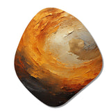 Gold Orange Desert Mirage Spiral I - Asymmetric Metal Wall Art